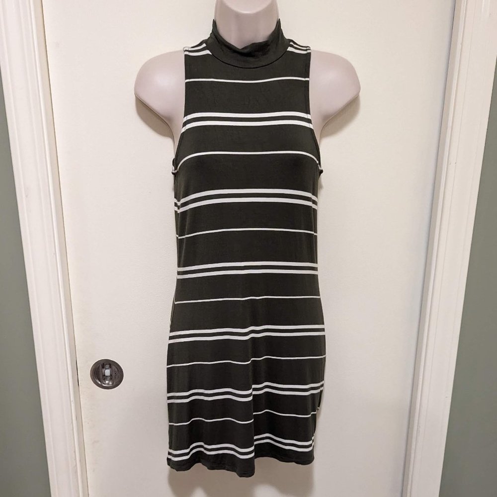 Women's Junior's Aero Aeropostale Seriously Soft Green Stripe Dress Size XS